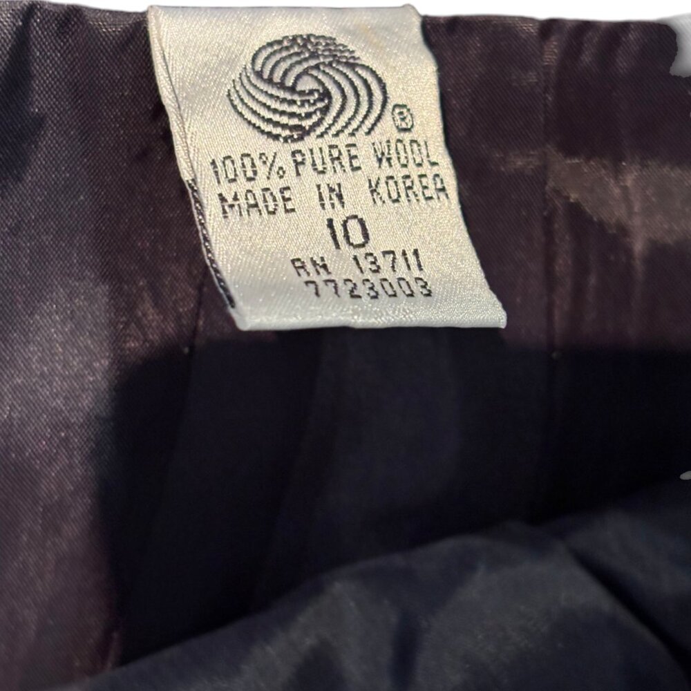 Vintage Valerie Stevens Petites Y2K‎ 90s 100% Wool pleated black skirt sz 10P - Picture 5 of 10